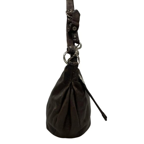 COACH Ali Leather Convertible Hobo Dark Brown Leather - Shoulder Bag - Picture 4 of 10